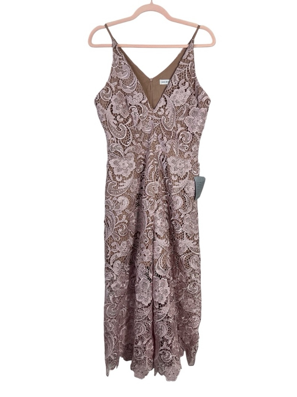Dress the Population NWT Rose Lace Cropped Wide Leg Jumpsuit Large - Picture 3 of 13